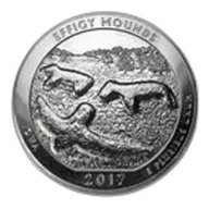 2017 5 oz Silver ATB Effigy Mounds National Monument, Iowa