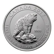 1.5 oz Grizzly Bear Silver Coin