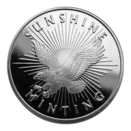 1 Oz Sunshine Mint (Mint Mark SI) Silver Eagle Round