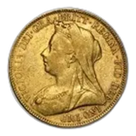 1893-1901-P Australia Gold Sovereign Victoria Veil Head Avg Circ