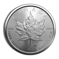 1 Oz Silver Canadian Maple Leaf - BU (Random Year)