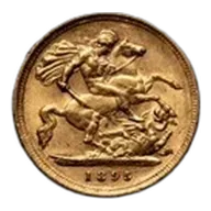 1895 Great Britain Gold Half-Sovereign Victoria Veil AU