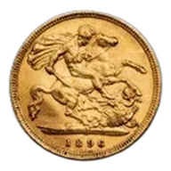 1896 Great Britain Gold Half-Sovereign Victoria Veil AU