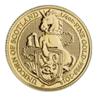 1/4oz Gold Coin Queen's Beast Unicorn UK