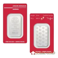 Argor Heraeus 20 Gram Silver Bar