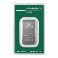 1 oz Platinum Bar - Argor Heraeus (with Assay)