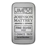 1 oz Silver Bar - Johnson Matthey - JM