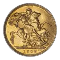 1908 Gold Sovereign Edward VII Sydney