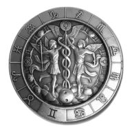 1 oz .999 Fine Silver Zodiac Round - Gemini the Twins (May 21st - Jun 20th)