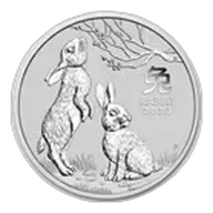 2023 Australia 2 oz Silver Lunar Rabbit BU (Series III)
