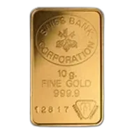 10 gram Gold Bar - Swiss Bank Corporation