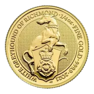 2021 1oz The Queen's Beasts, The White Greyhound of Richmond, Gold Coin