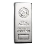 100 Oz Silver Bar - Royal Canadian Mint RCM