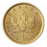 1/10 oz Gold Maple Leaf Coin - Random Year- Royal Canadian Mint - RCM .9999 Au