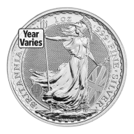 1 oz Great Britain Silver Britannia .999 (Year Varies)