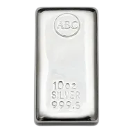 10oz ABC Bullion Silver Cast Bar 999.5