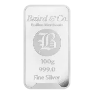 100g Silver Bar Minted 999