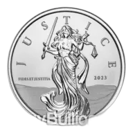 1 oz 99.99% Silver Lady Justice Gibraltar 2023