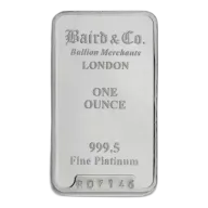 1oz Baird & Co Platinum Minted Bar
