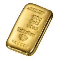 100 Gram Metalor Cast Gold Bar