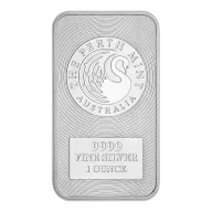 Perth Mint 1 Oz Silver Kangaroo Bar (New)