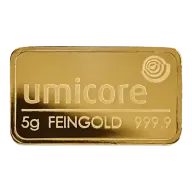 5 Gram Umicore Minted Gold Bar