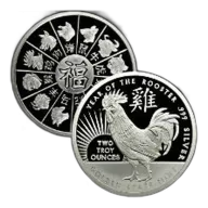 2 oz Year of the Rooster Silver Round