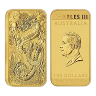 1oz Gold Dragon Rectangle Coin 2024