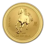 2002 Australia 1 oz Gold Lunar Horse BU (Series I)