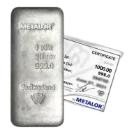 1kg Silver Cast Bar | Metalor