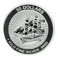 2022 Cook Islands Kilo (32.15 oz) Silver HMS Bounty Coin (BU)