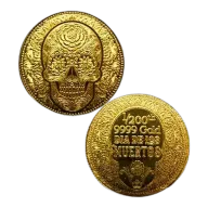 1/200 oz .9999 Fine Gold Round - Monarch - Day of the Dead Rose Skull (Sealed in Capsule)