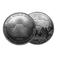 1 oz 999 Pure Silver NEW WORLD ORDER Round