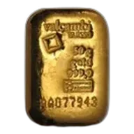 50 gram Gold Bar - Valcambi (Cast/Poured w/Assay)