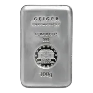 100 Gram Silver Bar - Geiger Edelmetalle - .999 Ag