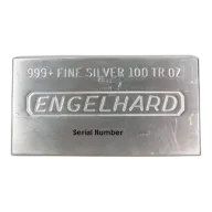 100 oz Silver Bar - Engelhard (Poured/Extruded)