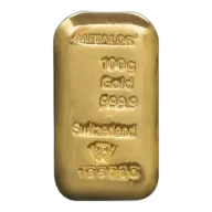 100g Metalor Gold Bar