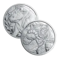 2 oz. Golden State Mint Silver Round Bull/Bear .999 Fine
