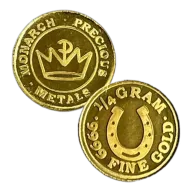 1/4 Gram .9999 Fine Gold Round - Monarch - Lucky Horseshoe (Sealed in Capsule)