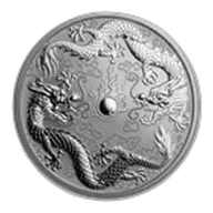 2019 Australia 1 oz Silver Double Dragon BU