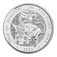 2023 GB 2oz Silver Royal Tudor Beasts The Yale of Beaufort *Various Condition*