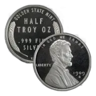 1 2 oz Lincoln Wheat Fractional Silver Round