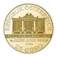 2026 Austria Gold Philharmonic 1/4 oz 25 Euro - BU