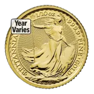 1/10 oz Gold Britannia (Year Varies)