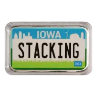 Iowa License Plate - Stacking Across America 1oz Silver Bar