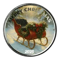 1 oz Christmas Sleigh 2025 Silver Round