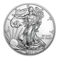 2021 1 oz American Silver Eagle Coin BU (Type 1)