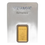 Metalor 5g Minted Gold Bullion Bar