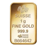 1 Gram Gold Bar - PAMP Suisse - Lady Fortuna Series - 1 g Gold Bar - .9999 Au