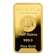1/2oz Gold Minted Bar Baird & Co